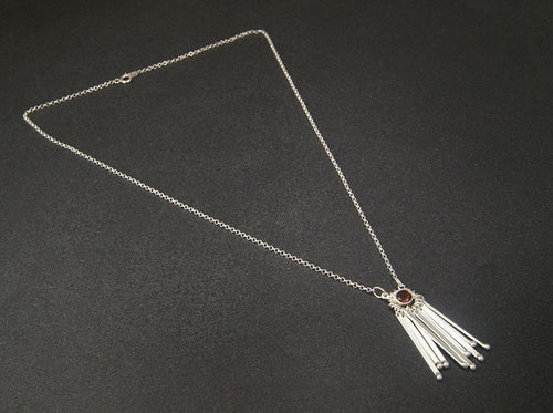 garnet fringe necklace handmade toronto jewellery