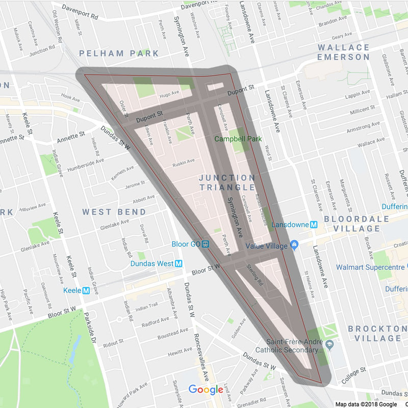 Junction Toronto Map Junction Triangle Pendant – showsh designs