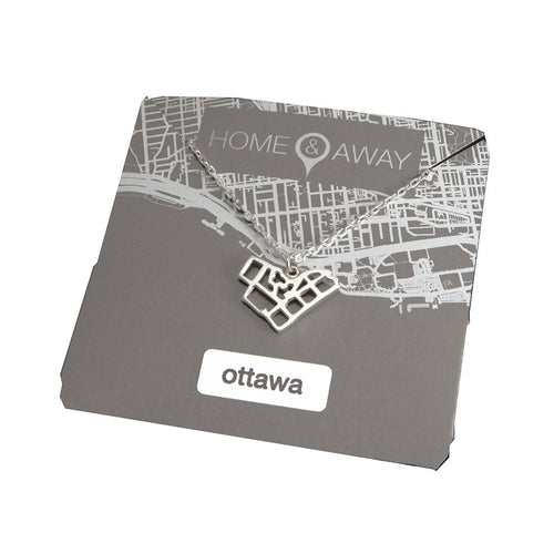ottawa ontario map pendant necklace