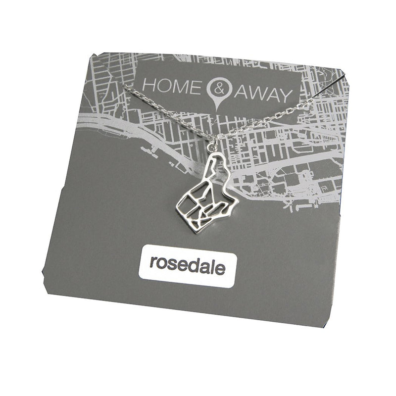 rosedale toronto map pendant necklace