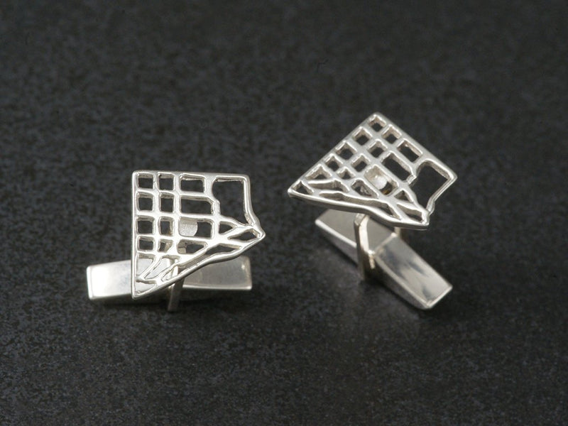 scarborough map cufflinks sterling silver