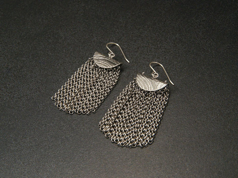 Shield Tassel Earrings