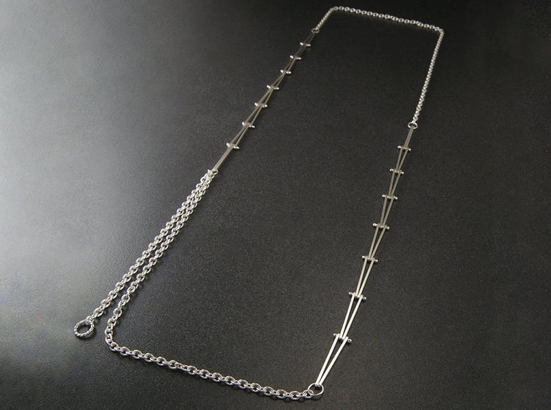 silver modern lariat toronto handmade jewellery